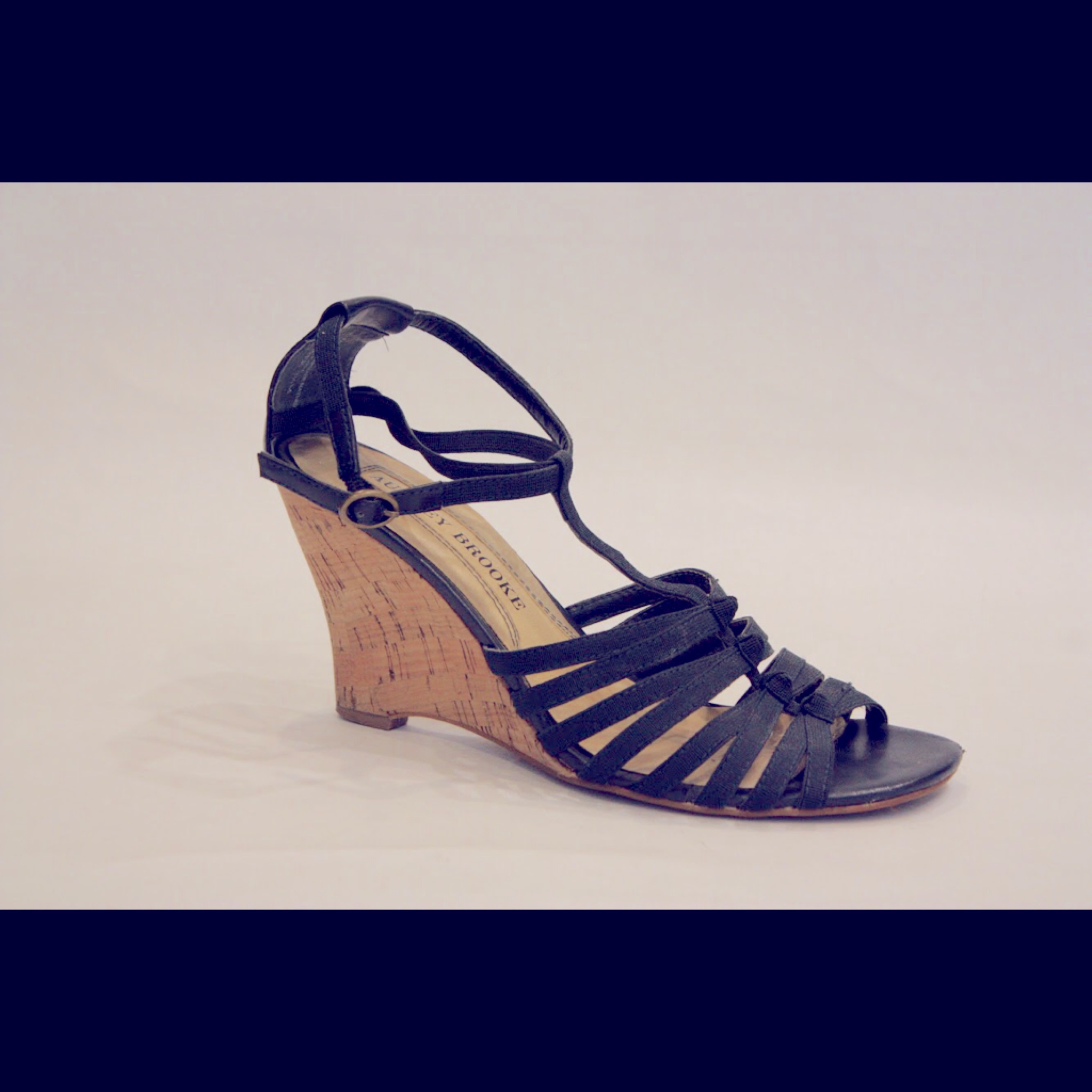 Navy Strappy Wedge